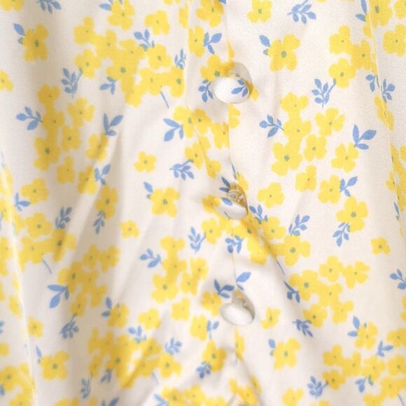 For Love and Lemons Daffodil Victoria’s Secret Mini Dress MEDIUM Yellow‎ Floral - Picture 8 of 16